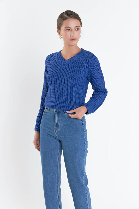 English Factory royal blue knit sweater (SZ XS-L)