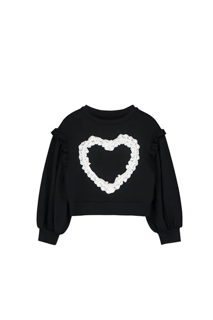 Little Creative lace heart sweat (SZ 4-10yr)