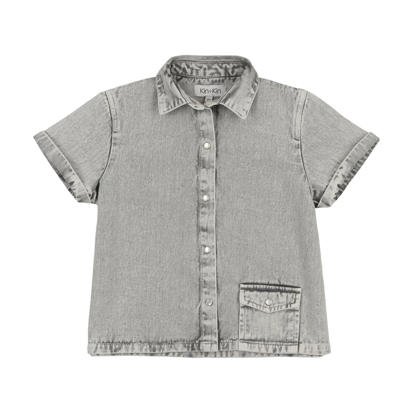 Kin Kin Denim V-Neck Collar Shirt ( Sz 2-8)