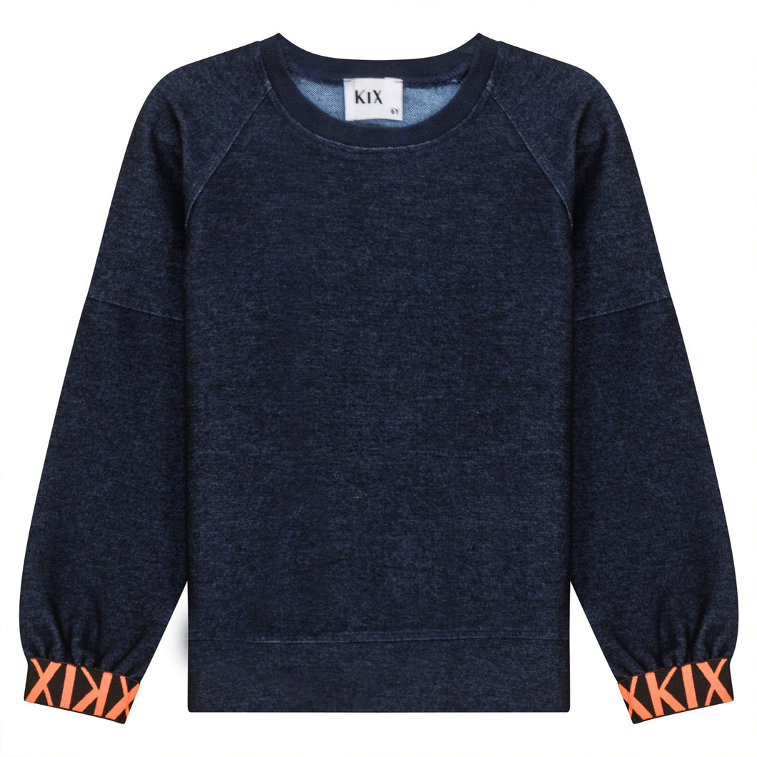 Kix denim cuff sweat (SZ 3-12)