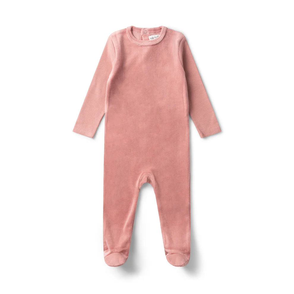 Kai & Kelly velour footie (SZ 3-9m)