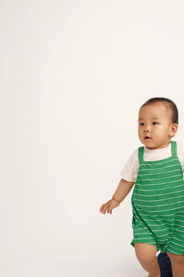 Cozmo green striped overall (SZ 12-24m)