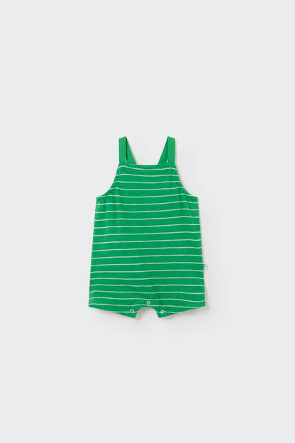 Cozmo green striped overall (SZ 12-24m)