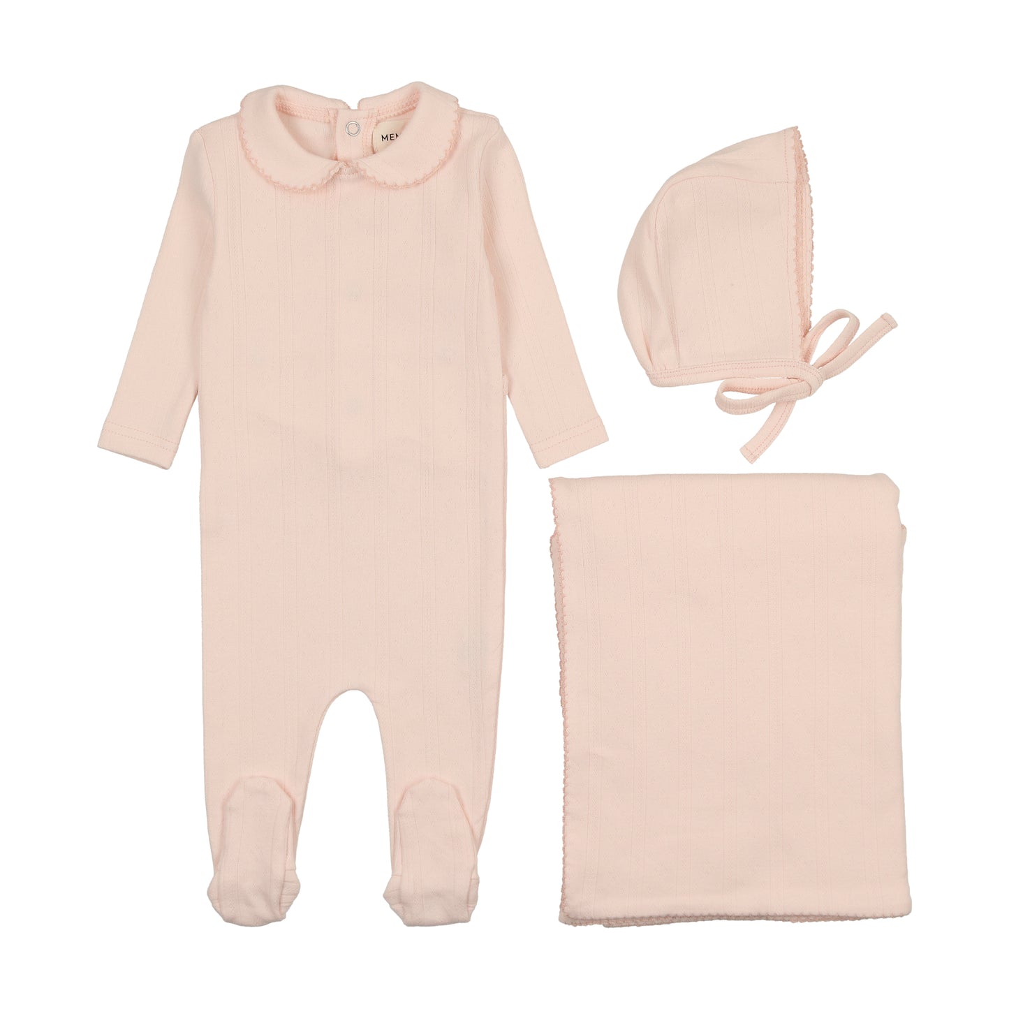 Mema Pointelle Three Piece M304-3 ( Sz 3M-6M)