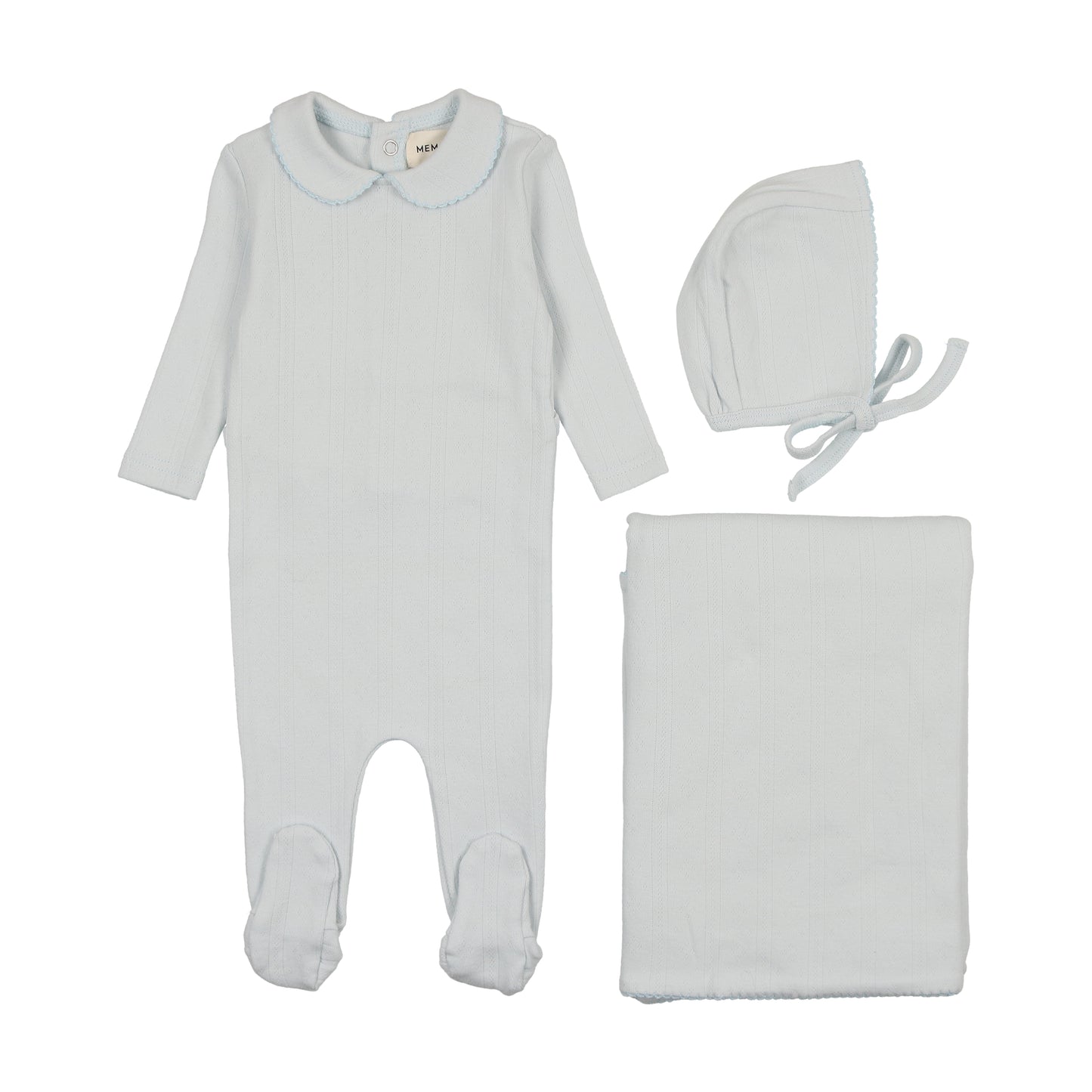 Mema Pointelle Three Piece M304-3 ( Sz 3M-6M)