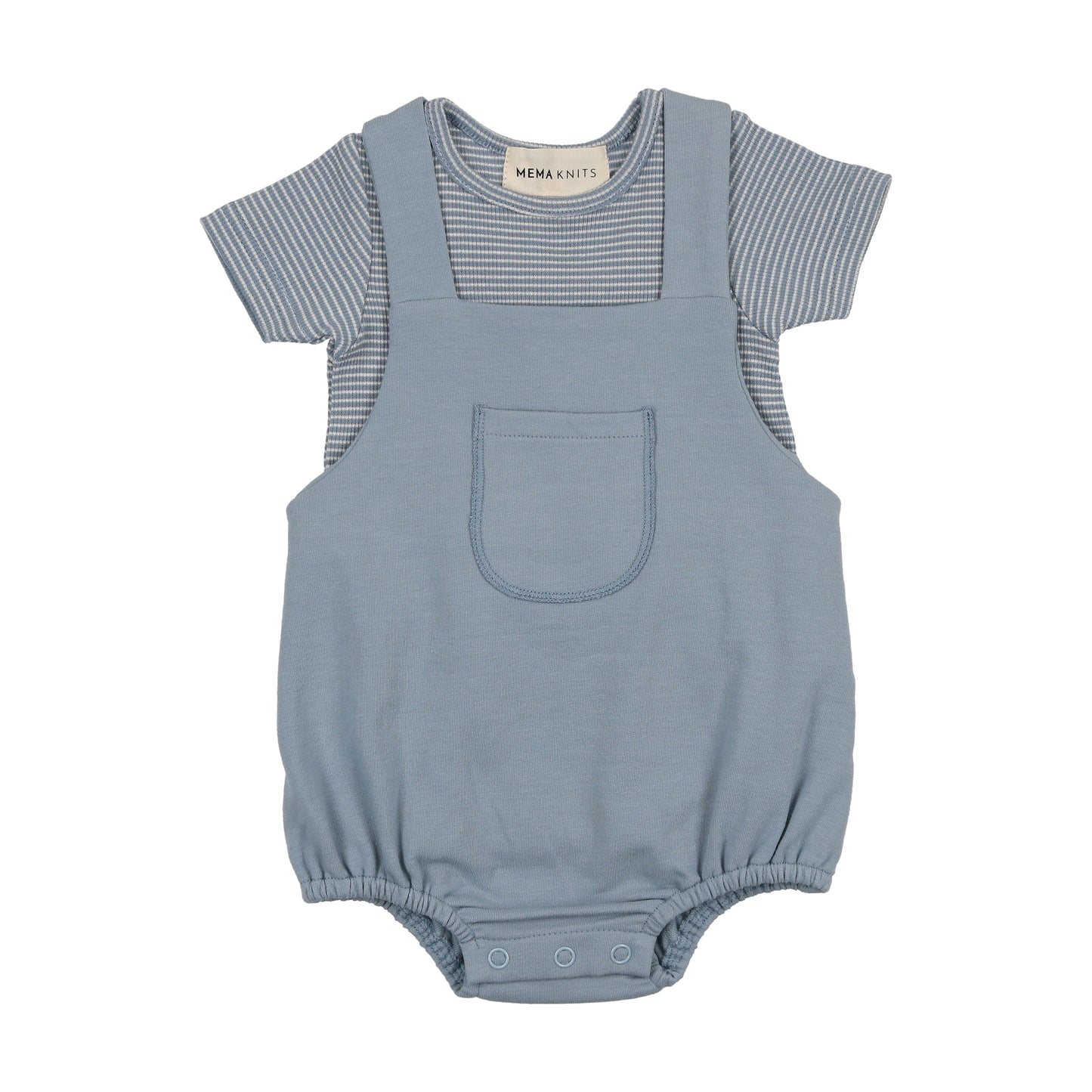 Mema Romper + Striped Tee M317 (Sz 9M-18M)