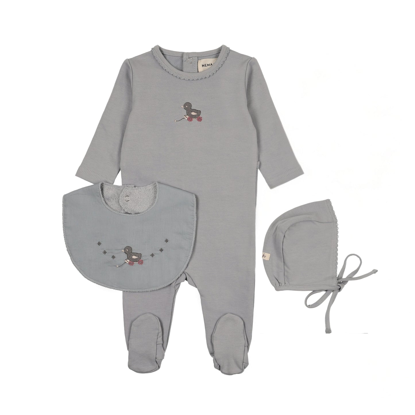 Mema454 embroidered duck 4pc set (SZ 3-6m)