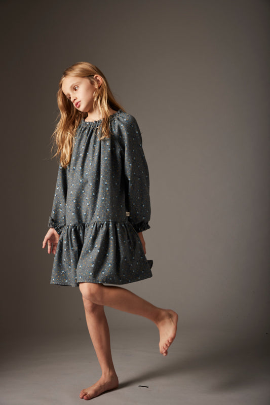 Cozmo Floral Fannel Dress ( Sz 2 - 12 )