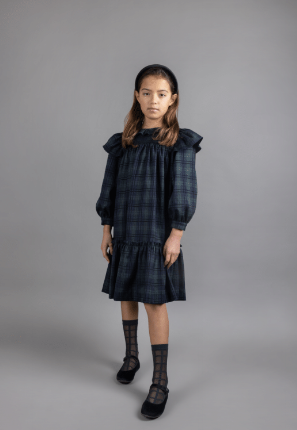 Madame TI plaid ruffle dress (SZ 3-14)