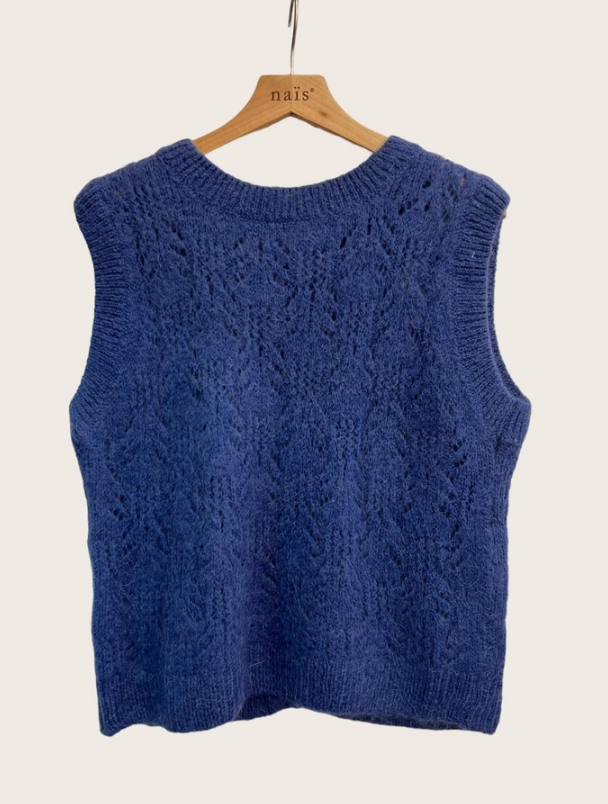 Nais Paris Openwork Sleeveless Sweater ( One Size )