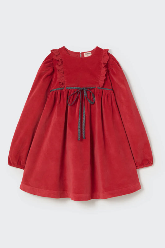 Cozmo red Velour Dress ( Sz 2 - 4 )