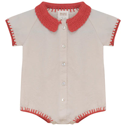 Pompomme textured romper (SZ 9-24m)