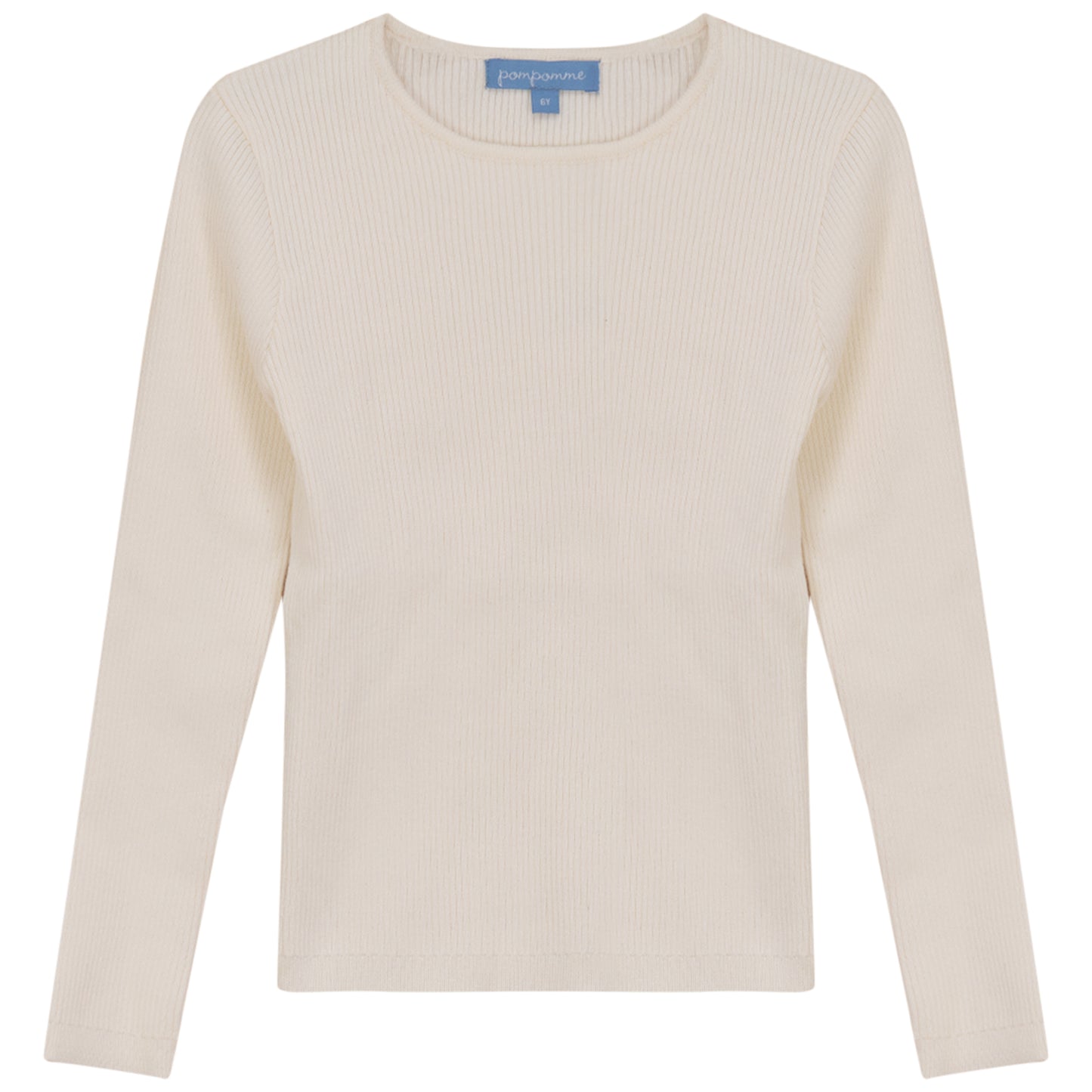 Pompomme cream ribbed t-shirt (SZ 10-16)
