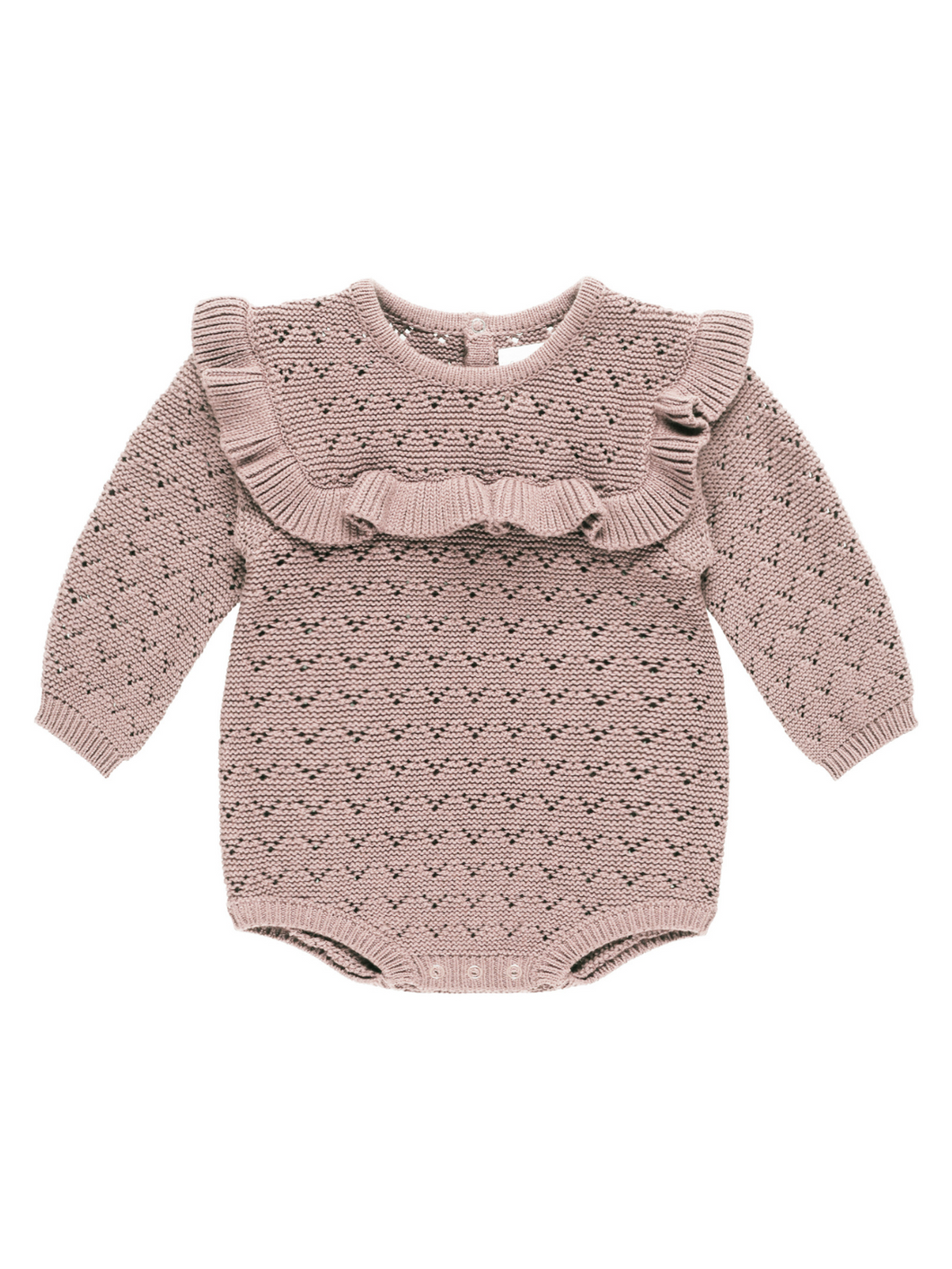 Quincy Mae503 Pointelle Romper ( Sz 6M-18M)