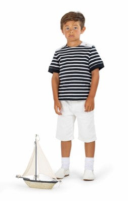 Pincord Striped Sailor SS Top ( Sz 4-6)