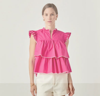 English Factory tiered blouse (SZ XS -L)