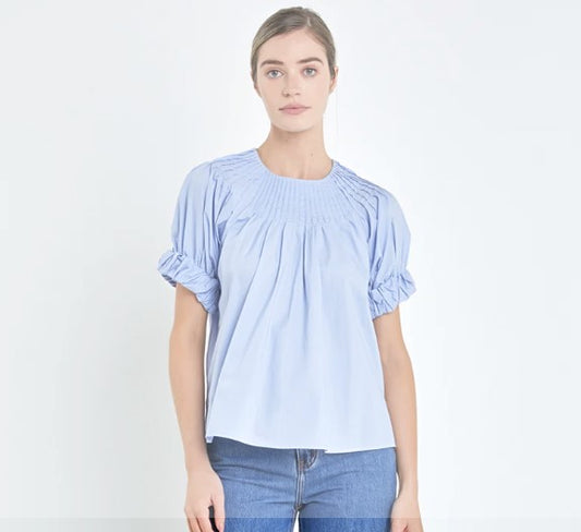 English Factory tuck detail blouse (SZ XS-L)