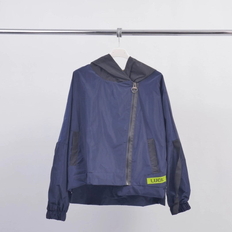 Cecile Wang navy rain jacket (o/s)