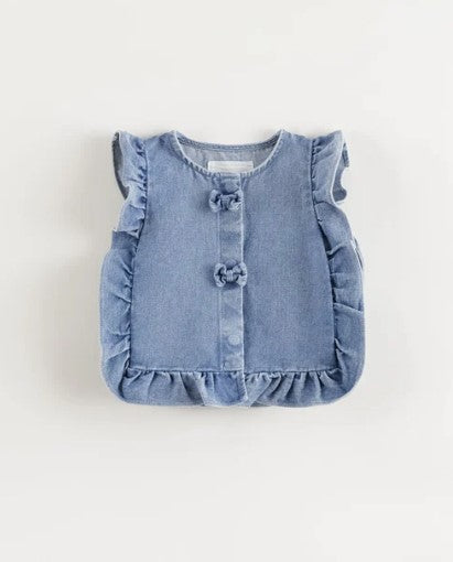 MJ250198 denim girls vest (SZ 3-10)