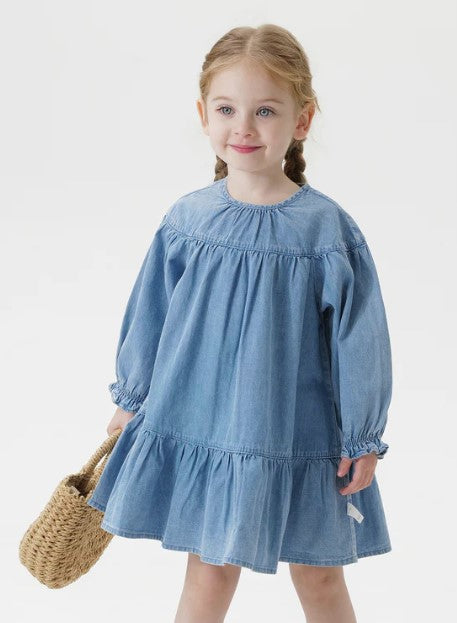 Mj25025 denim tiered dress (SZ 3-10)