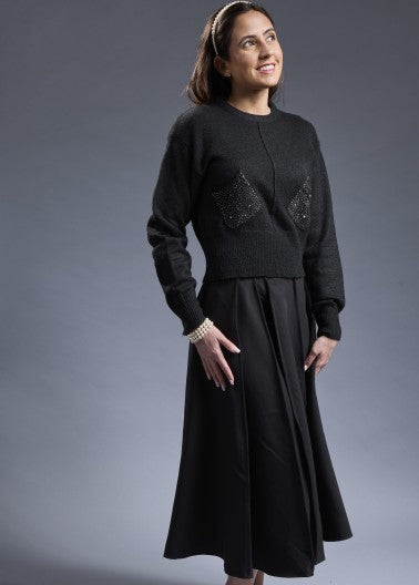 Mijn pocket beaded sweater (SZ S-L)