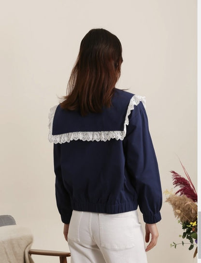 Daphnea navy sailor jacket (SZ S-L)