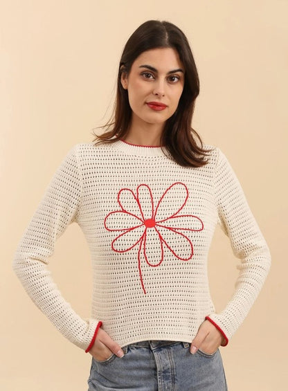 Daphnea embroidered sweater (SZ S-L)