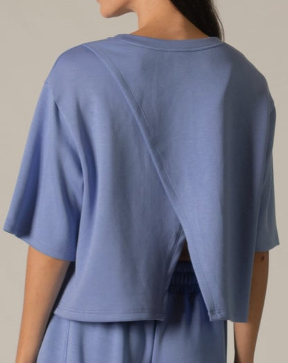 P Cill Blue Open Back Top ( Sz XS-L)