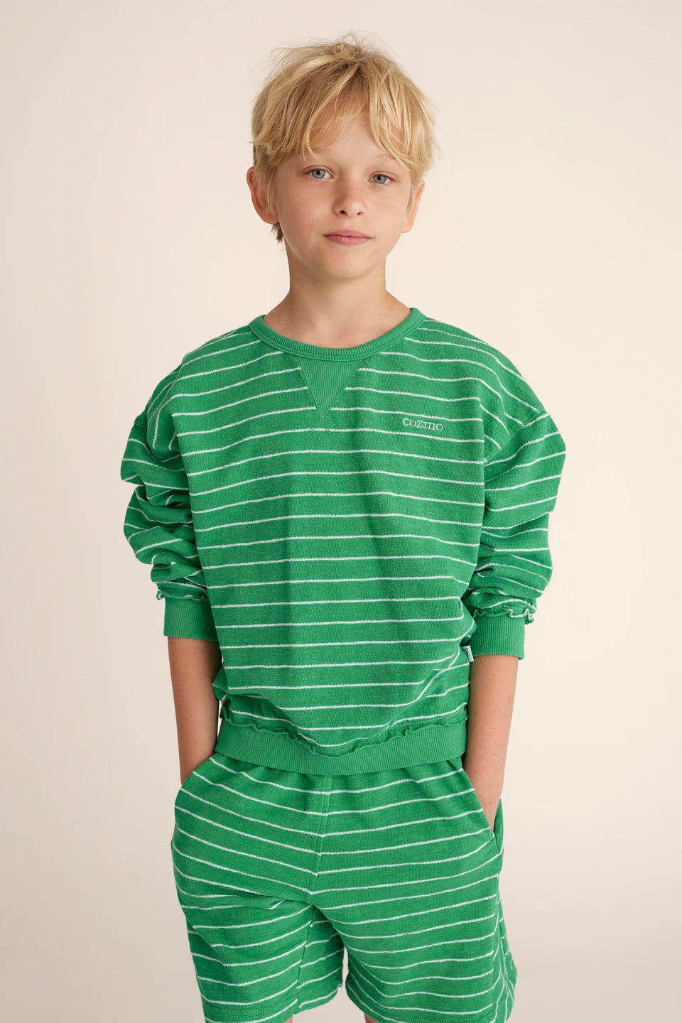 Cozmo green striped sweat (SZ 2-12)