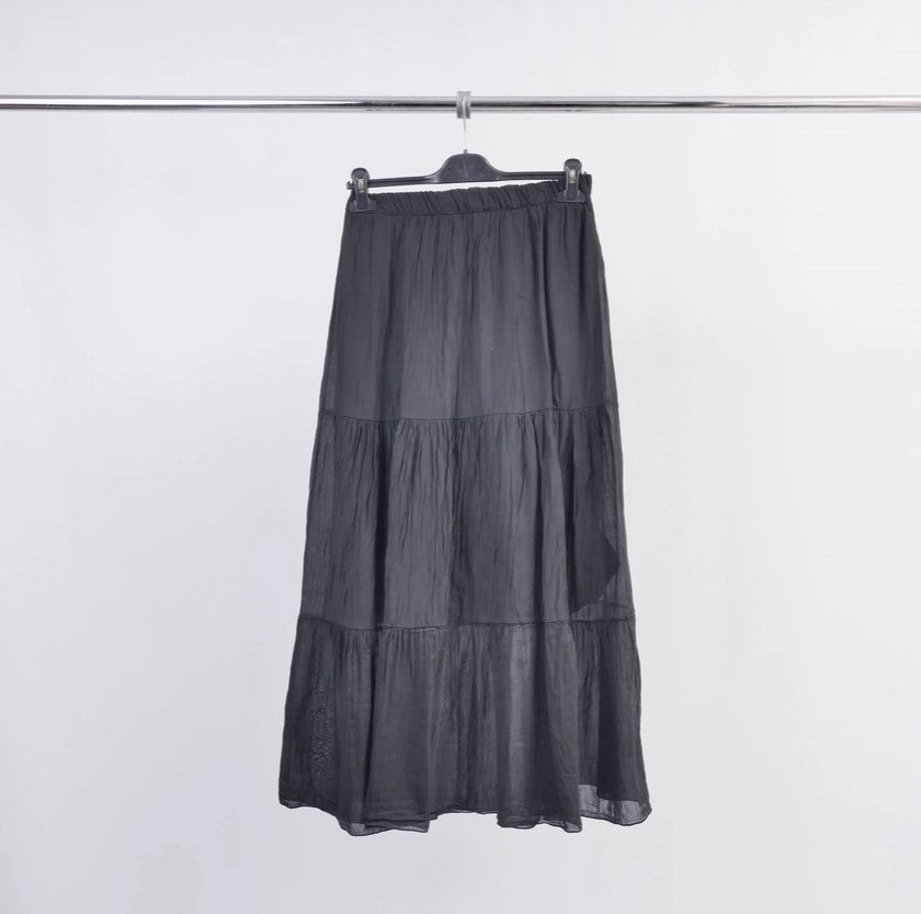 Cecila Wang Black Tier Skirt