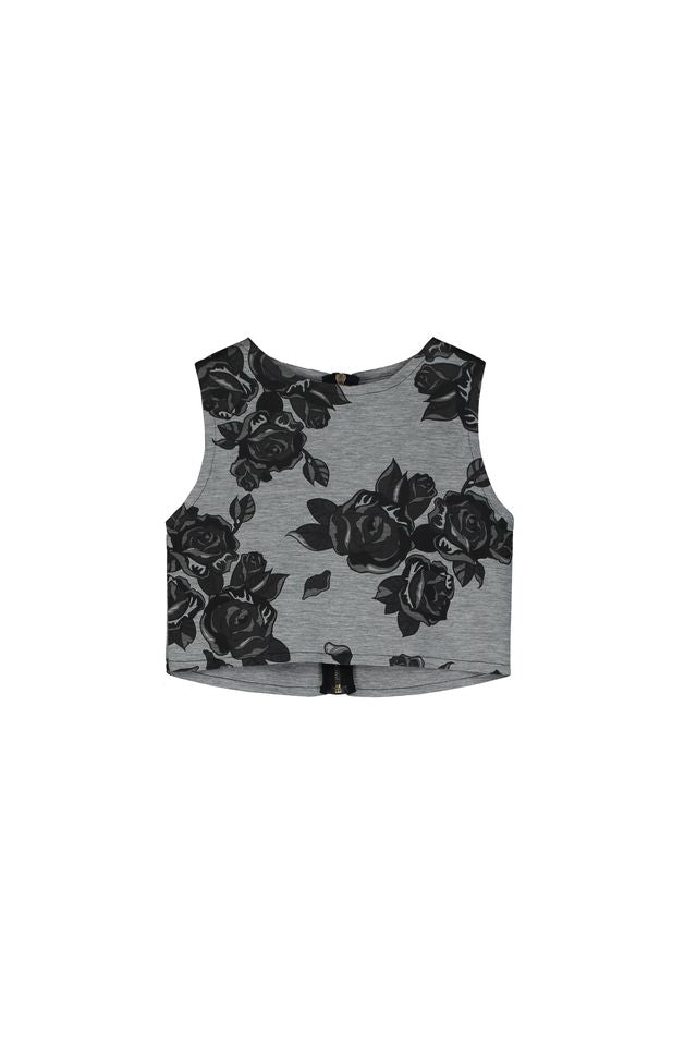 Little Creative black floral vest (SZ 10yr-M)
