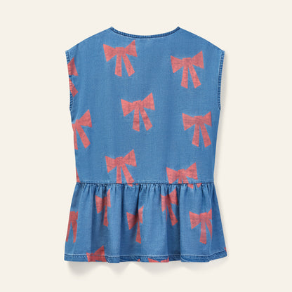 Wynken53 denim bow dress (SZ 2-10)