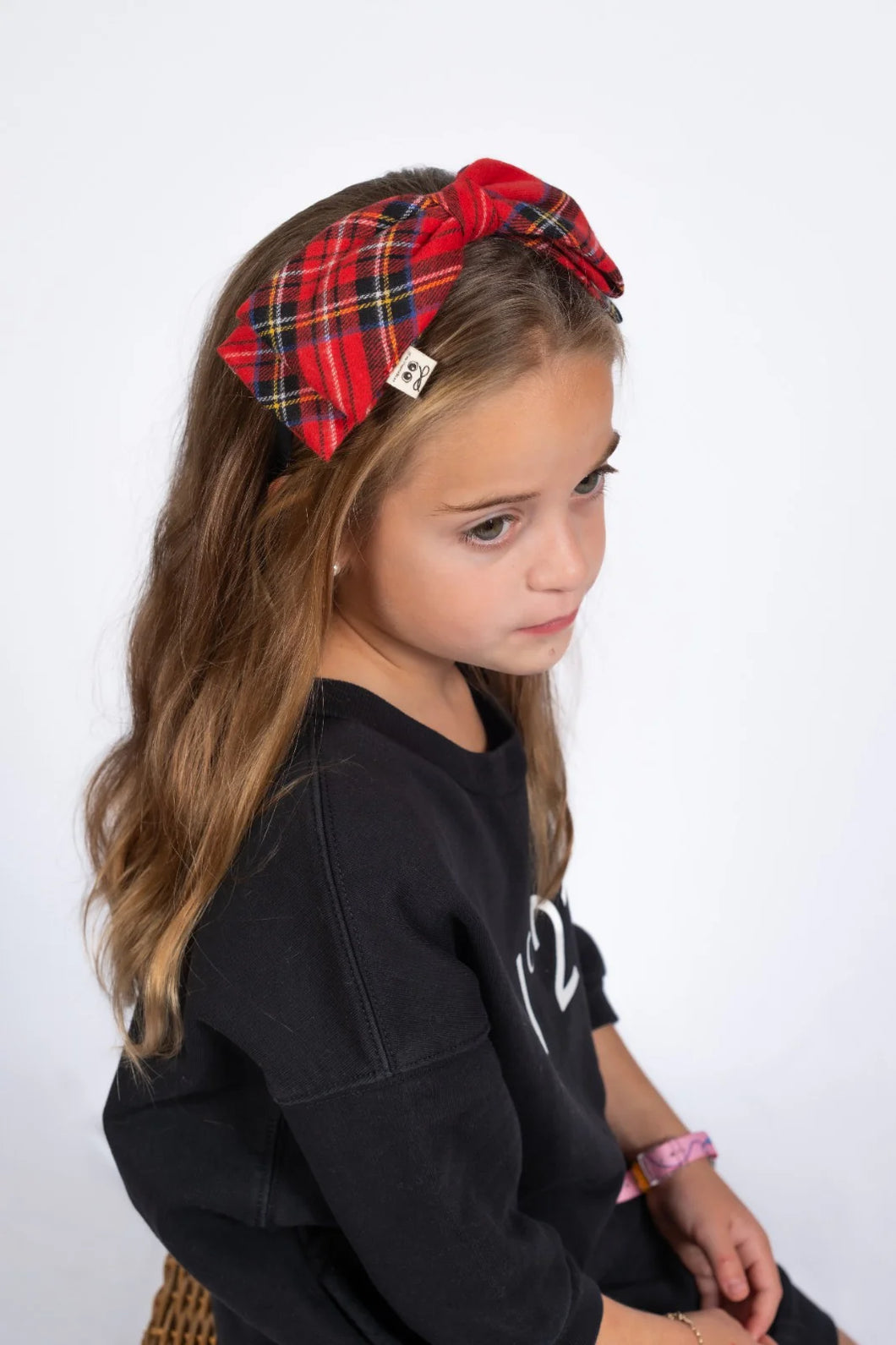 Heirlooms plaid bow headband