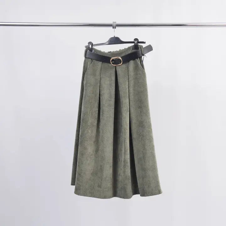 Cecile Wang corduroy skirt w/ belt (O/S)
