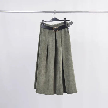Cecile Wang corduroy skirt w/ belt (O/S)