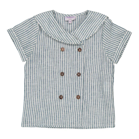 Kidiwi striped linen shirt (SZ 18m-7yr)