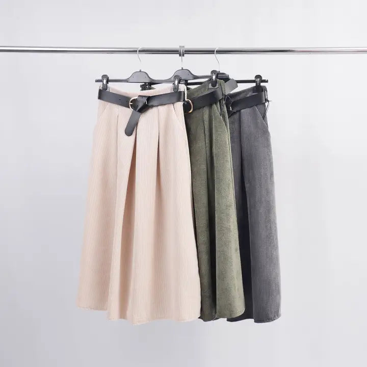 Cecile Wang corduroy skirt w/ belt (O/S)
