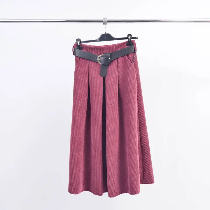 Cecile Wang corduroy skirt w/ belt (O/S)