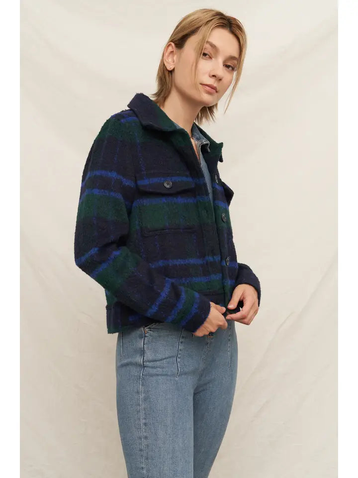En Creme plaid jacket (SZ S-L)