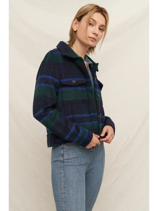 En Creme plaid jacket (SZ S-L)