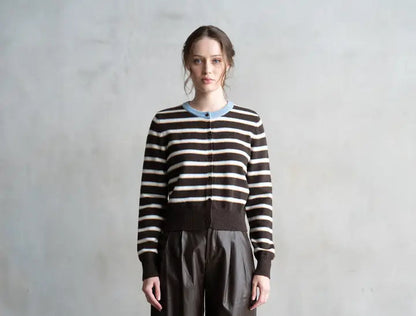 Elle Grey striped sweater (SZ S-L)