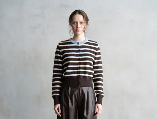 Elle Grey striped sweater (SZ S-L)