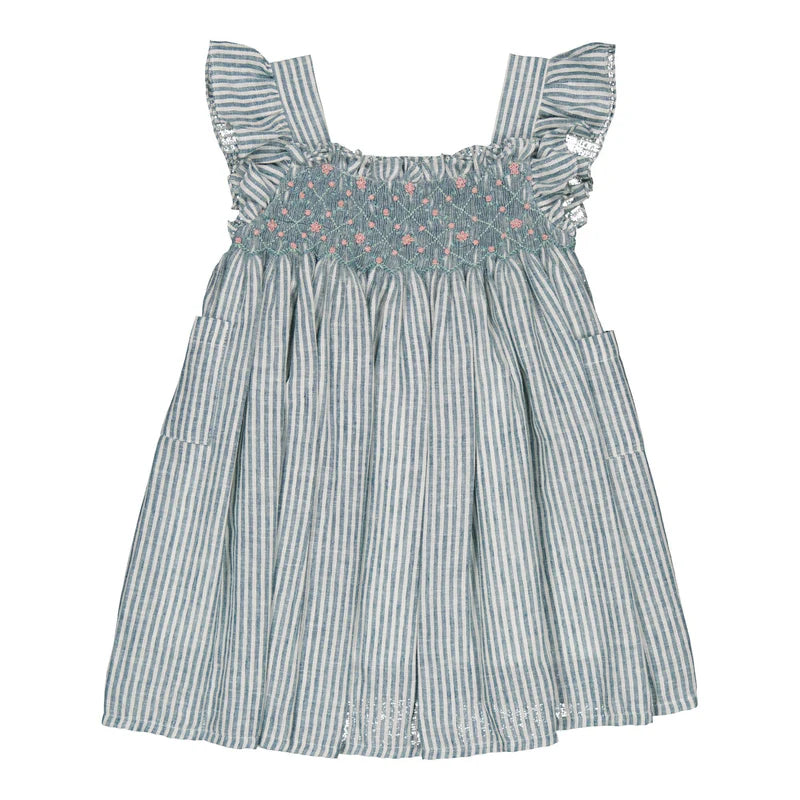 Kidiwi linen striped dress (SZ 2-12)