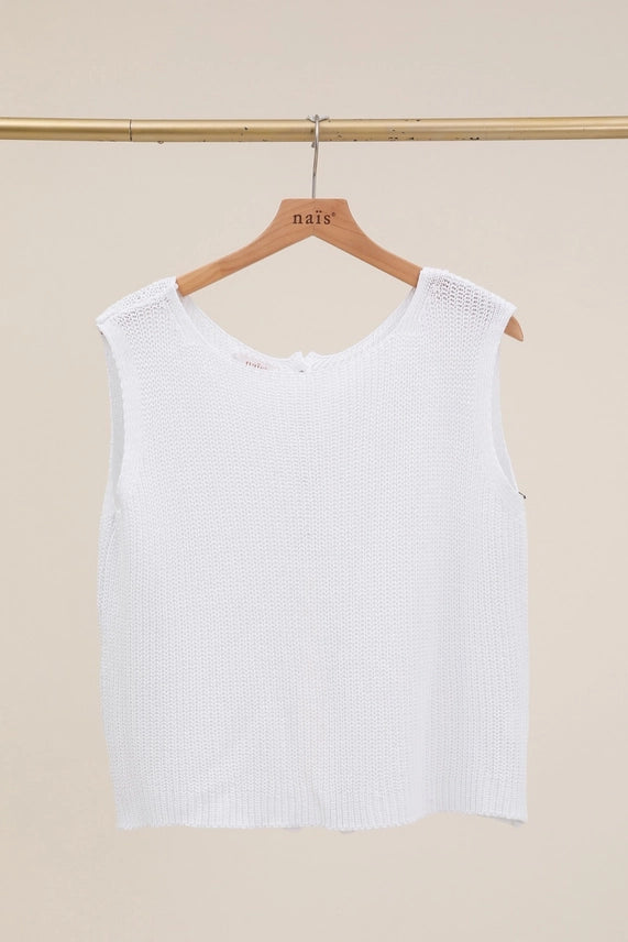 Nais Button Back Sleeveless Top ( One Size )