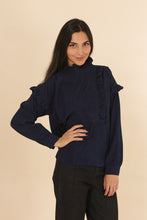 Load image into Gallery viewer, Daphnea corduroy ruffle blouse (SZ S-L)
