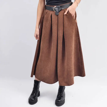 Cecile Wang corduroy skirt w/ belt (O/S)
