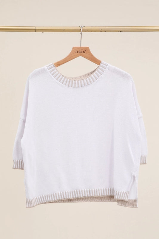 Nais Round Neck SS Sweater ( One Size )