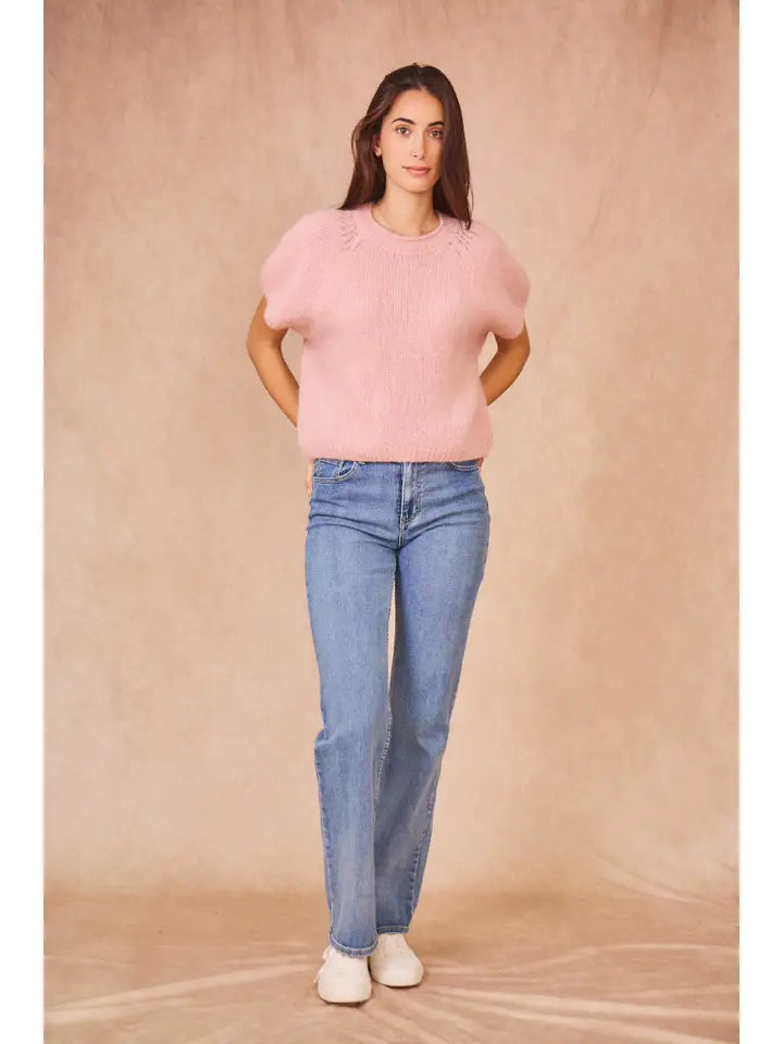 Calie knit ss sweater (O/S)