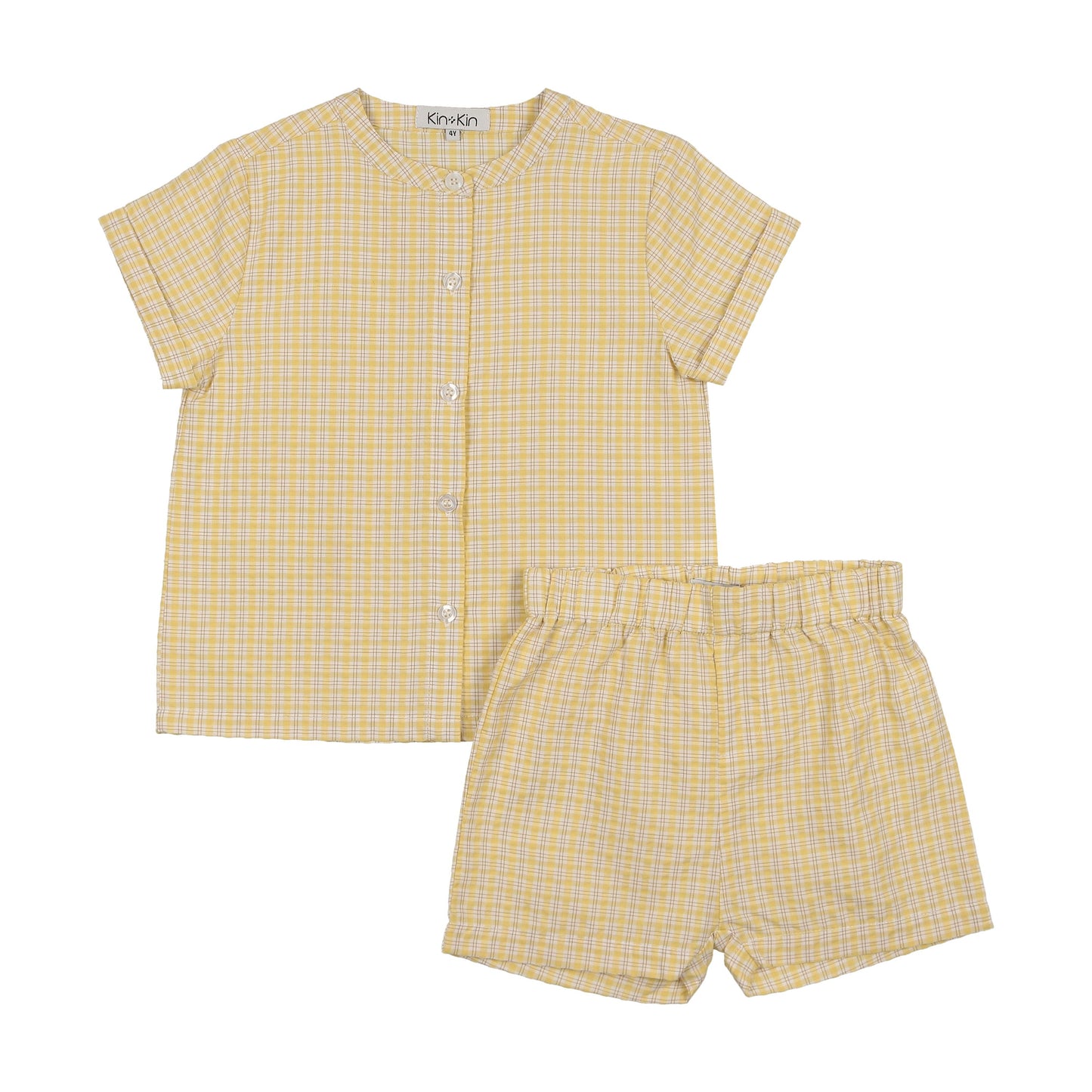 Kin kin white plaid set (SZ 24m-6yr)