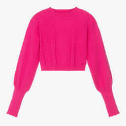 Fun & Fun  pink cabled sweater (SZ 8-18)